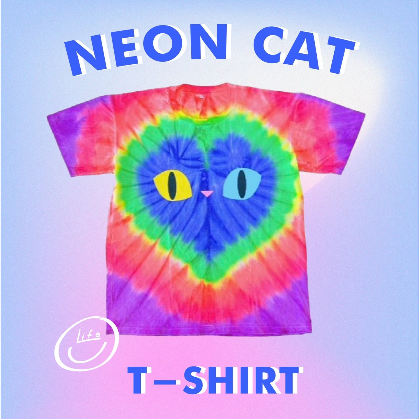 "JAI YAI" CAT T-SHIRT: Neon Heart