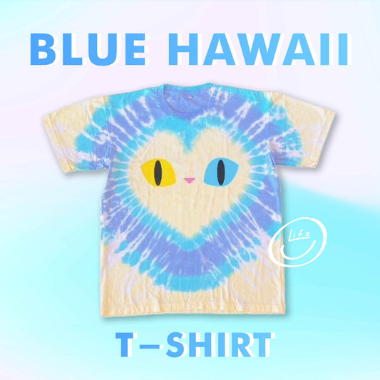 "JAI YAI" CAT T-SHIRT: Blue Hawaii