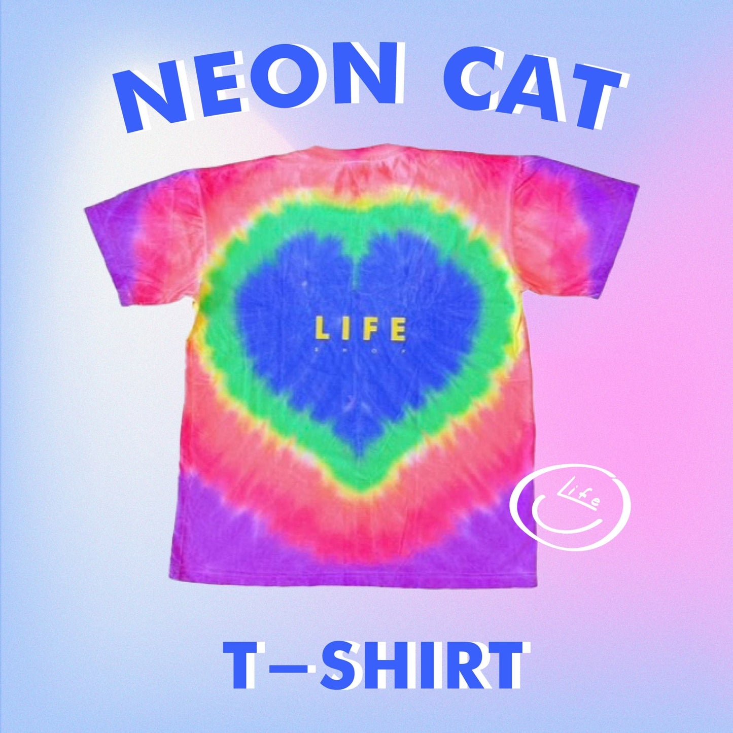 "JAI YAI" CAT T-SHIRT: Neon Heart