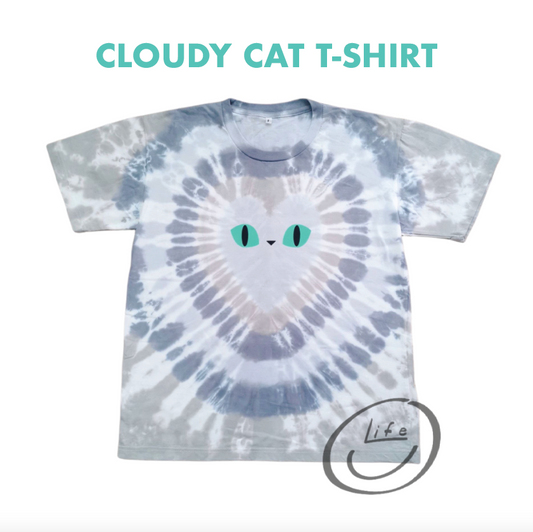 TIE DYE T-SHIRT: CLOUDY CAT