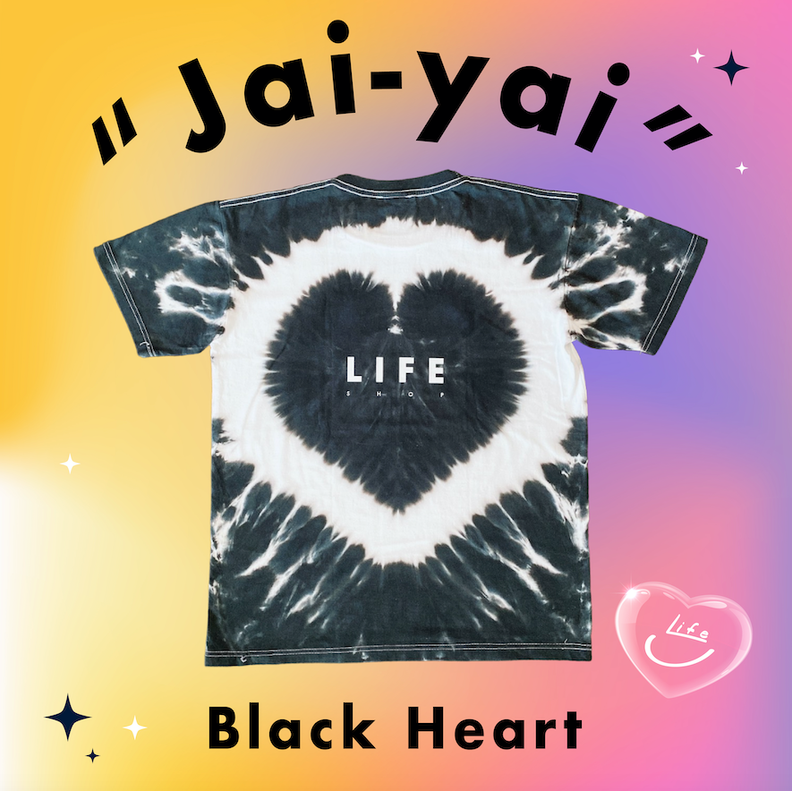 "JAI YAI" CAT T-SHIRT: Black Heart